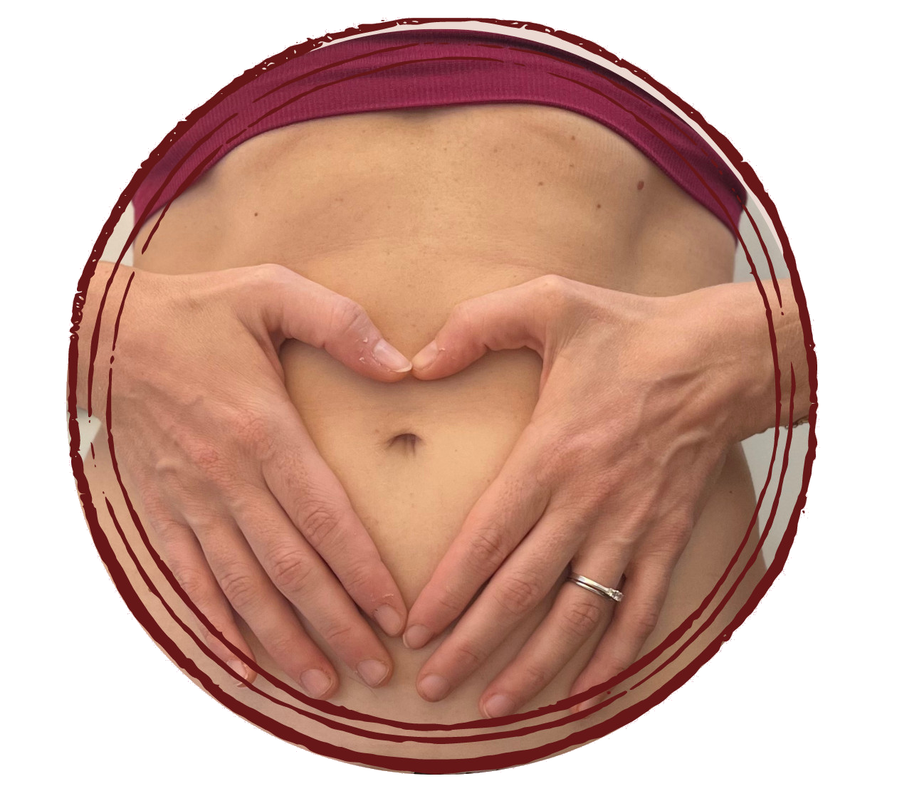 Pilates Efficacile - mani su addome che formano un cuore